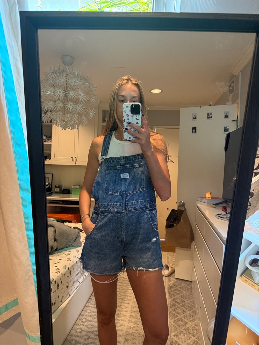 Levi's Medium Blue Denim Short Overalls